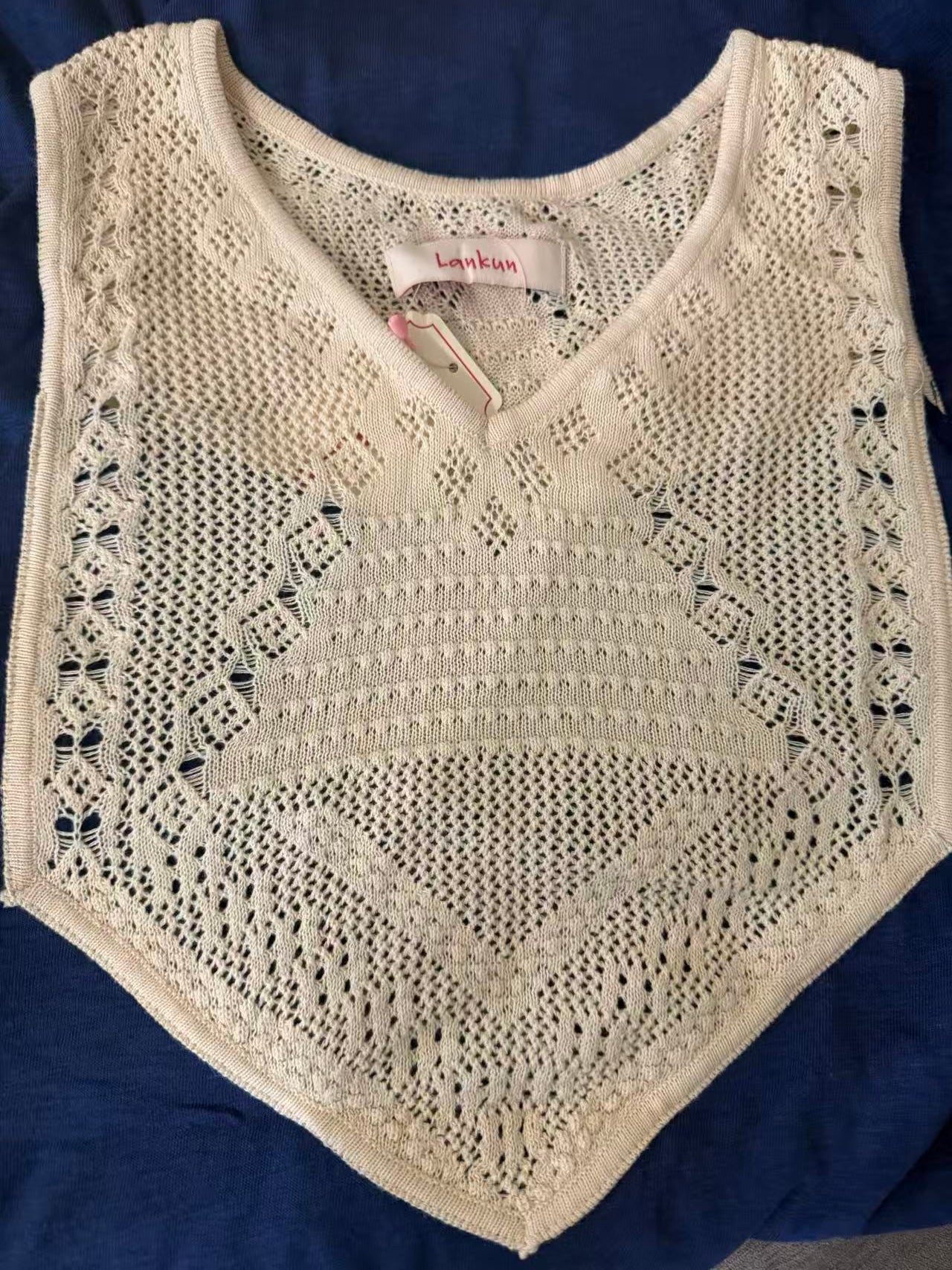 Sleeveless crochet panel mini dress