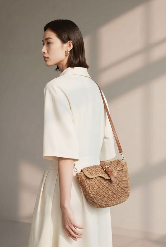 mini woven straw crossbody bag
