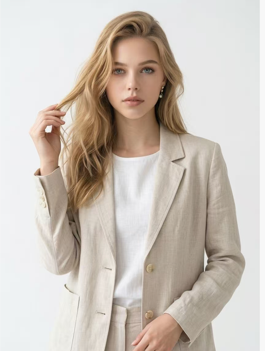 Effortless Linen Blazer – Timeless, Breathable & Chic
