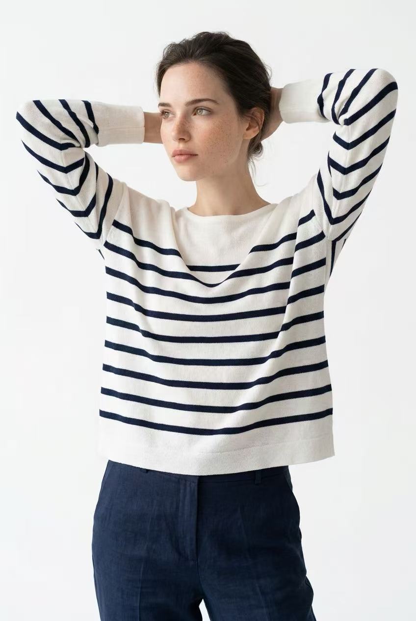 Minimalist Striped Knit Sweater