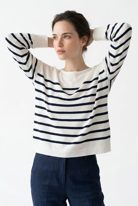 Minimalist Striped Knit Sweater