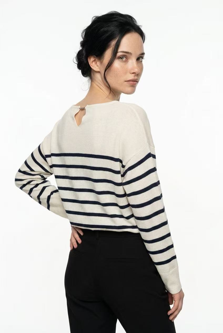 Minimalist Striped Knit Sweater
