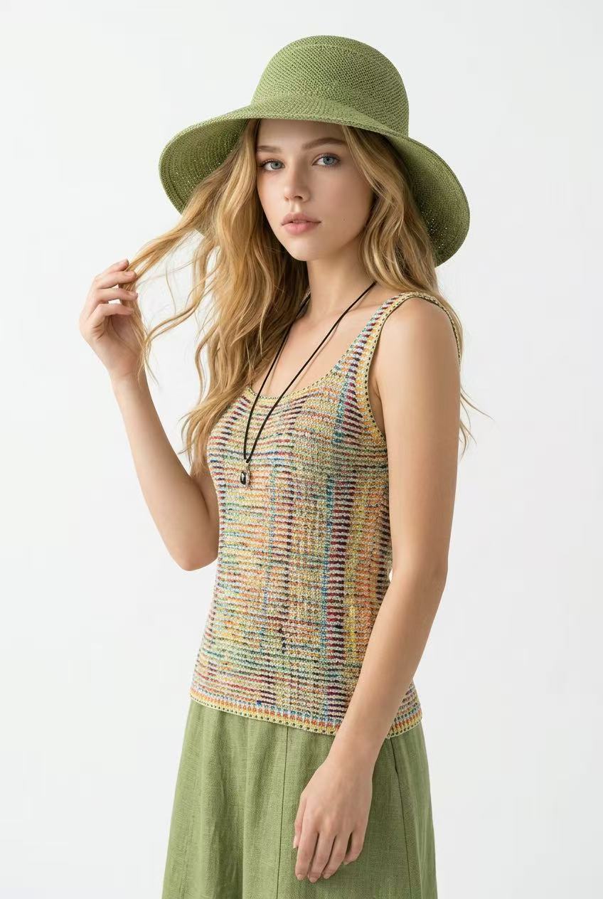 Elegant Woven Sun Protection Bucket Hat