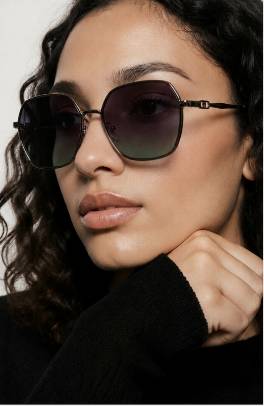 oversized geometric sunglasses