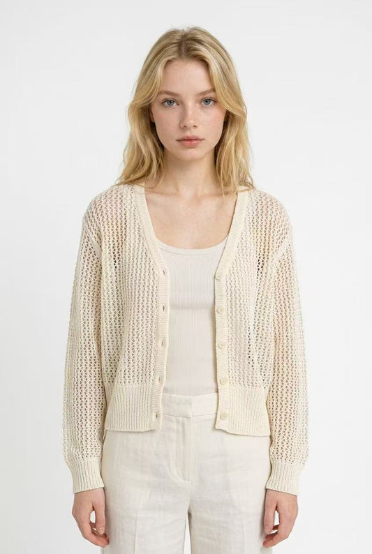 Milk Silk Hollow Knit Cardigan