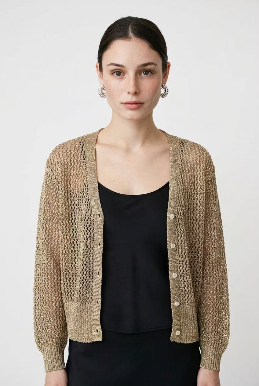 Milk Silk Hollow Knit Cardigan