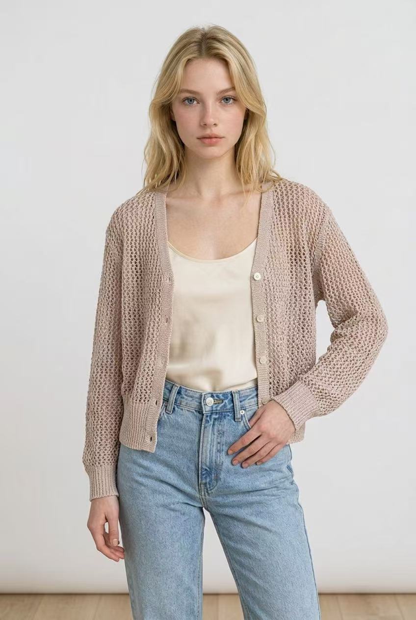 Milk Silk Hollow Knit Cardigan