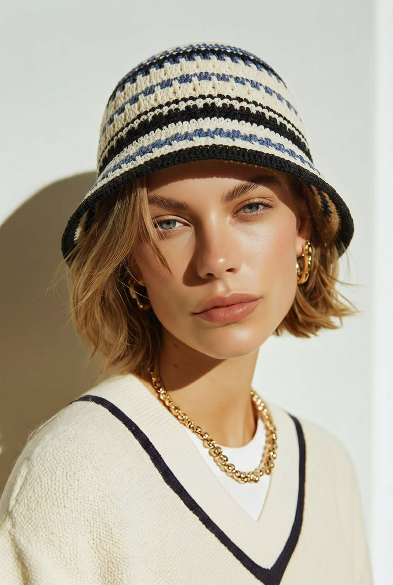 Sunset Loom Knit Bucket Hat